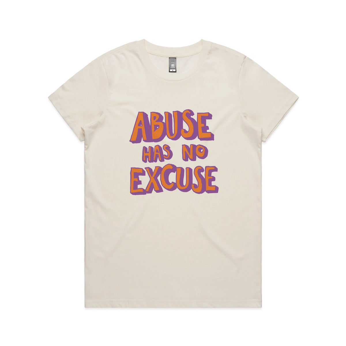 Abuse Has No Excuse t-shirt design, artwork by Claire Harrison for Lonely Kids Club