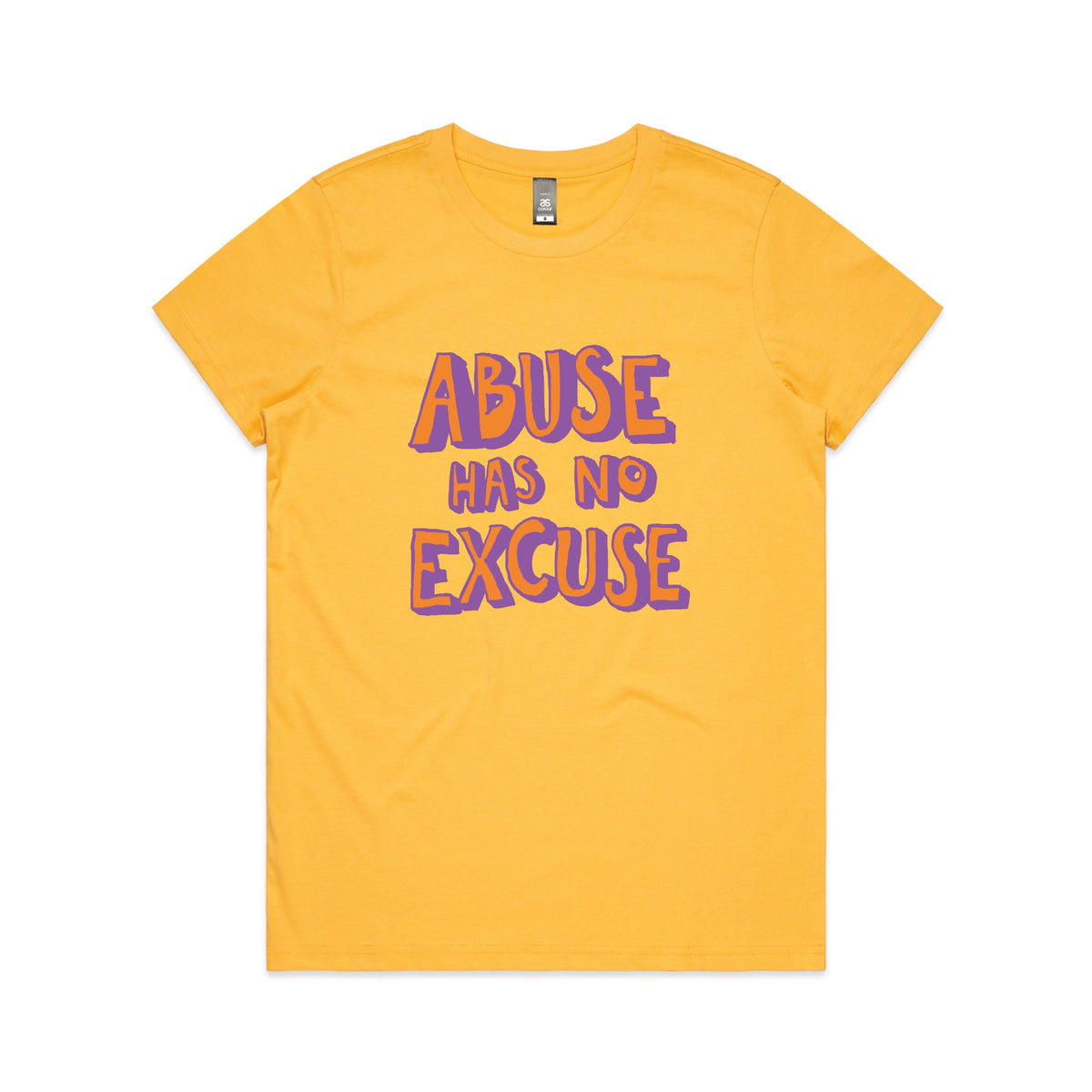 Abuse Has No Excuse t-shirt design, artwork by Claire Harrison for Lonely Kids Club