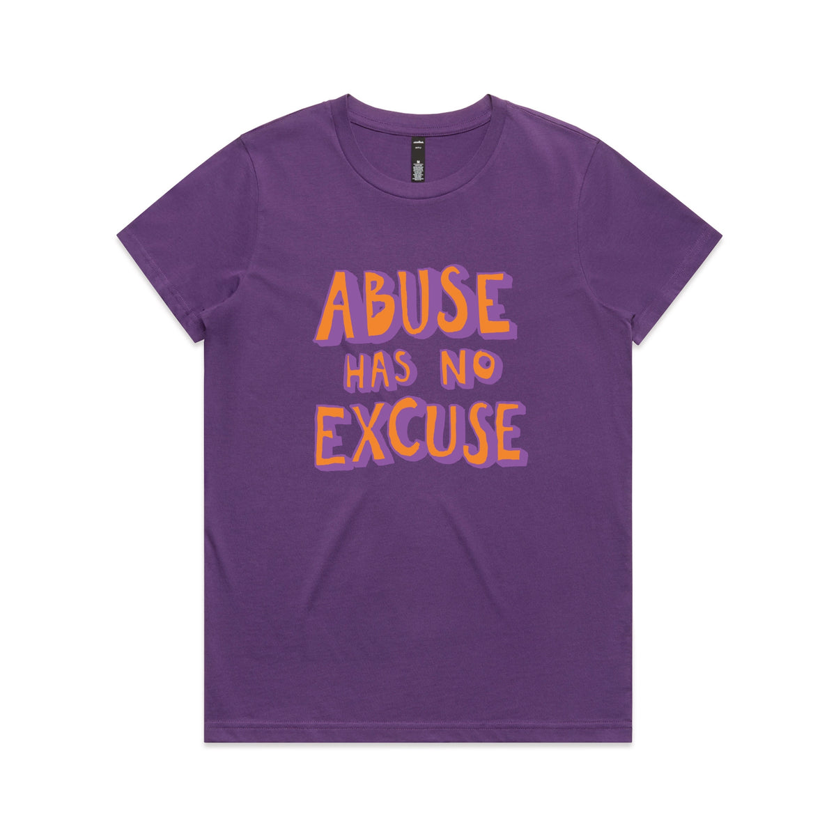 Abuse Has No Excuse t-shirt design, artwork by Claire Harrison for Lonely Kids Club