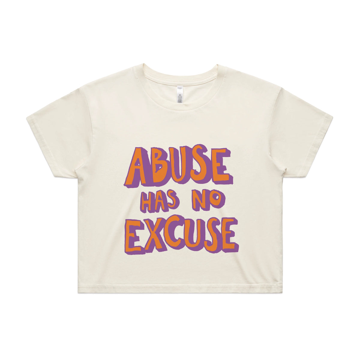 Abuse Has No Excuse t-shirt design, artwork by Claire Harrison for Lonely Kids Club