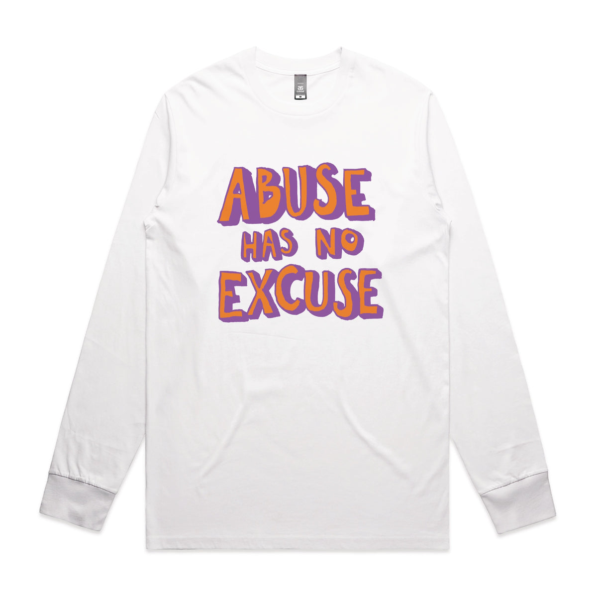Abuse Has No Excuse t-shirt design, artwork by Claire Harrison for Lonely Kids Club