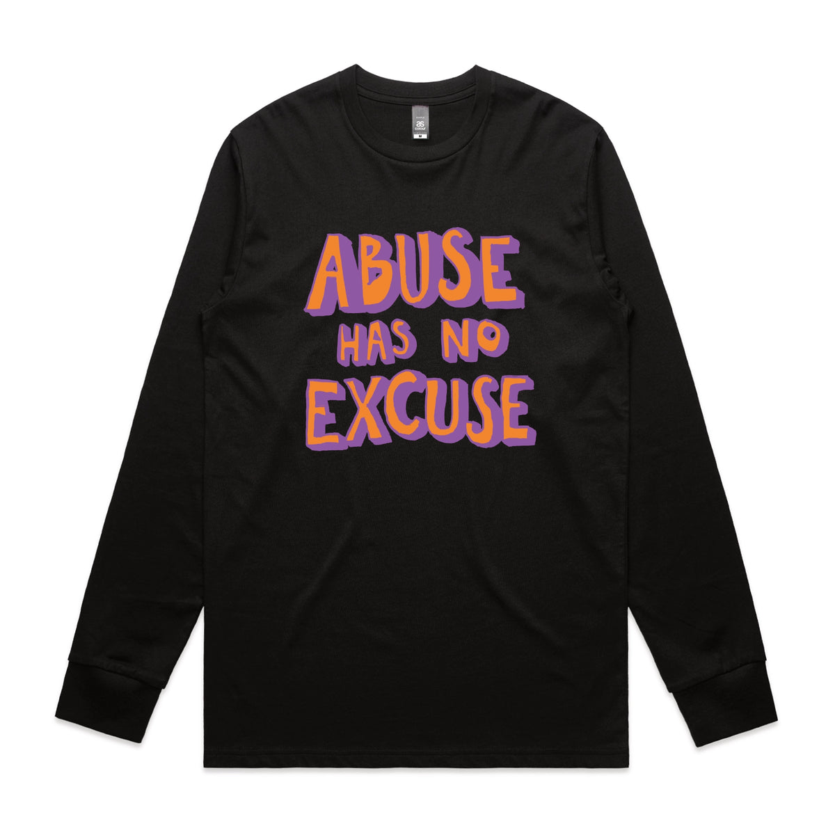Abuse Has No Excuse t-shirt design, artwork by Claire Harrison for Lonely Kids Club
