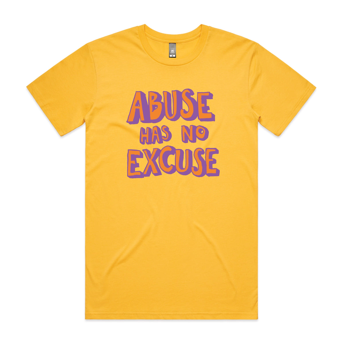 Abuse Has No Excuse t-shirt design, artwork by Claire Harrison for Lonely Kids Club