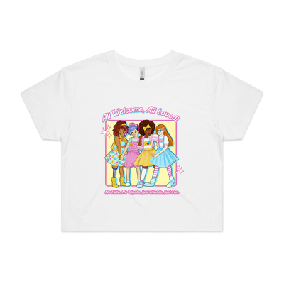 All Welcome Tee by Lonely Kids Club. All clothing from our T-shirts to our shorts and hoodies are ethically made, and printed packed and shipped from Sydney.