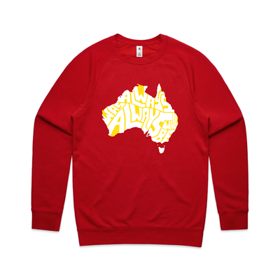 Always Was Charity Jumper by Lonely Kids Club. All clothing from our T-shirts to our shorts and hoodies are ethically made, and printed packed and shipped from Sydney.