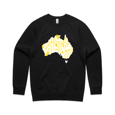 Always Was Charity Jumper by Lonely Kids Club. All clothing from our T-shirts to our shorts and hoodies are ethically made, and printed packed and shipped from Sydney.