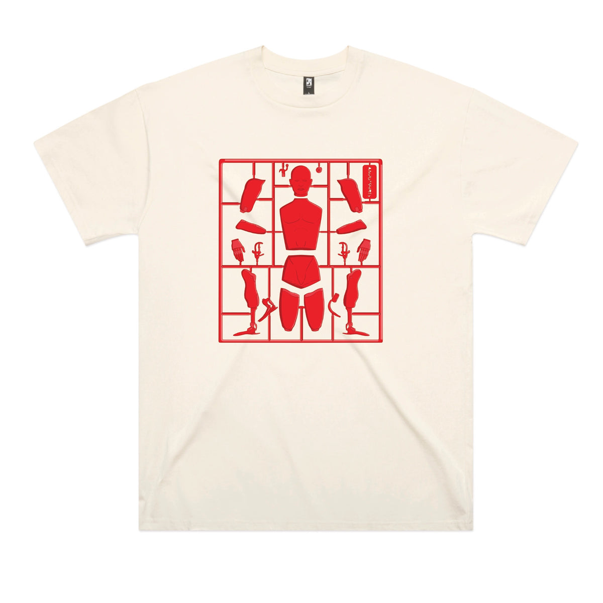 Ecru oversized t-shirt with Some Assembly Required graphic by Lonely Kids Club