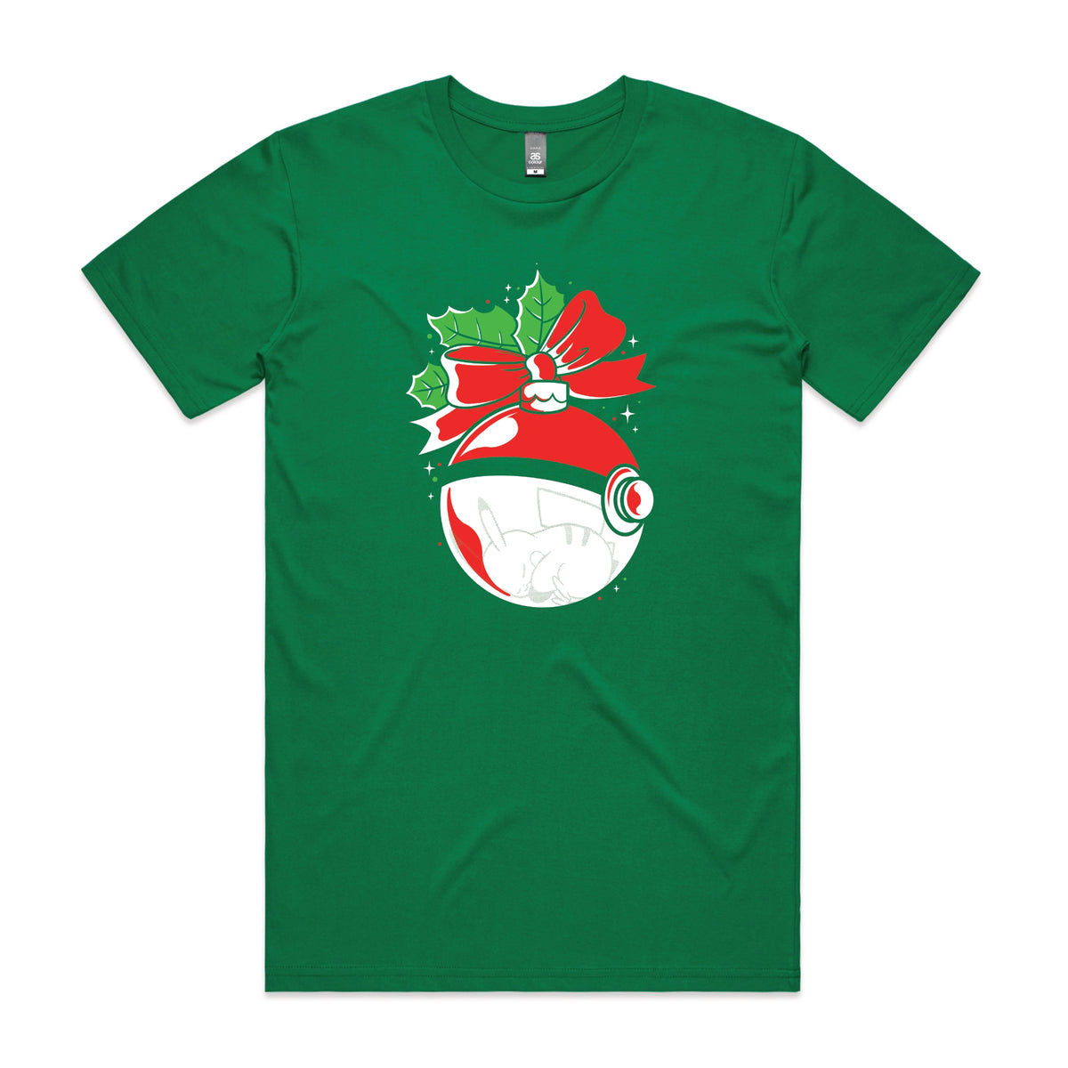 Green unisex t-shirt with Pokebauble graphic by Lonely Kids Club