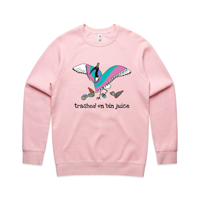 Bin Juice Jumper by Lonely Kids Club. All clothing from our T-shirts to our shorts and hoodies are ethically made, and printed packed and shipped from Sydney.