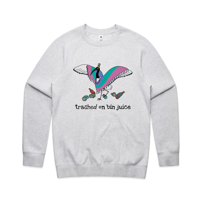 Bin Juice Jumper by Lonely Kids Club. All clothing from our T-shirts to our shorts and hoodies are ethically made, and printed packed and shipped from Sydney.