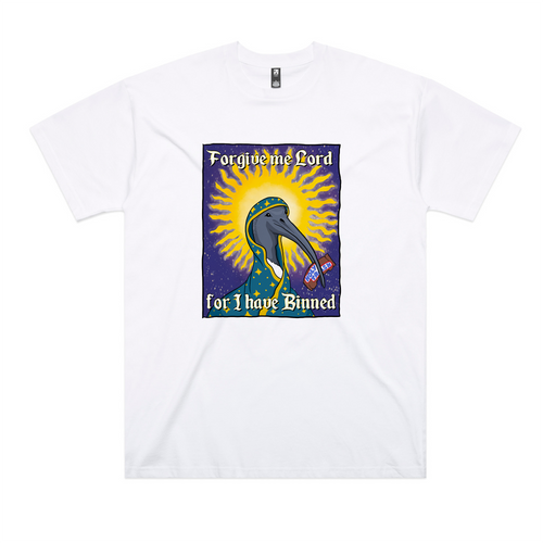 I Have Binned Ibis Tee by Lonely Kids Club. All clothing from our T-shirts to our shorts and hoodies are ethically made, and printed packed and shipped from Sydney.