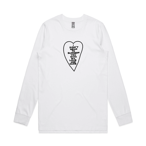 Bludgeon You With Love Tee by Lonely Kids Club. All clothing from our T-shirts to our shorts and hoodies are ethically made, and printed packed and shipped from Sydney.