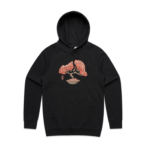 Bonsai Cat Tree Hoodie by Lonely Kids Club. All clothing from our T-shirts to our shorts and hoodies are ethically made, and printed packed and shipped from Sydney.