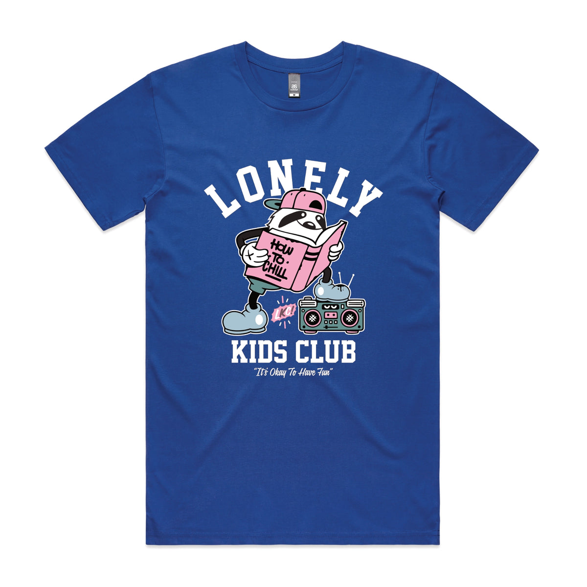 Royal Blue unisex t-shirt with Campus graphic by Lonely Kids Club