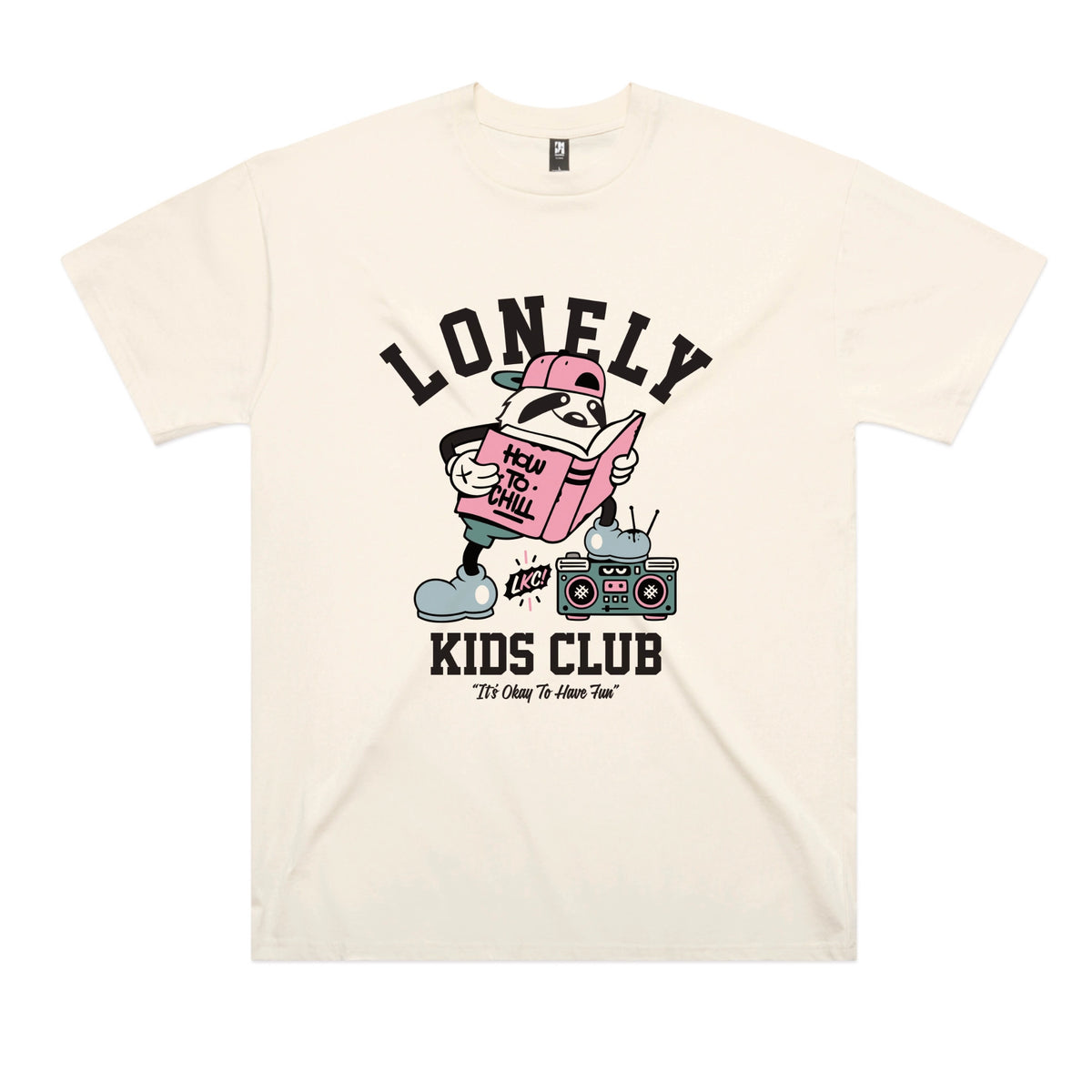 Ecru oversized t-shirt with Campus graphic by Lonely Kids Club