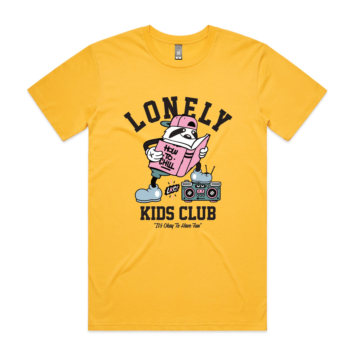 Yellow unisex t-shirt with Campus graphic by Lonely Kids Club