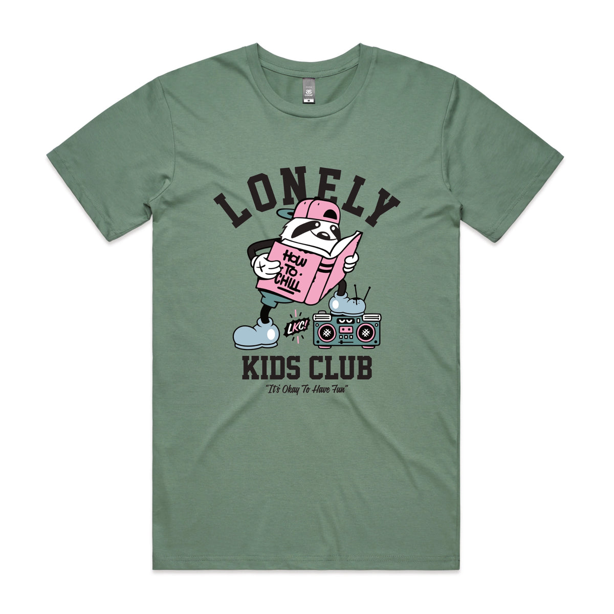 Sage unisex t-shirt with Campus graphic by Lonely Kids Club