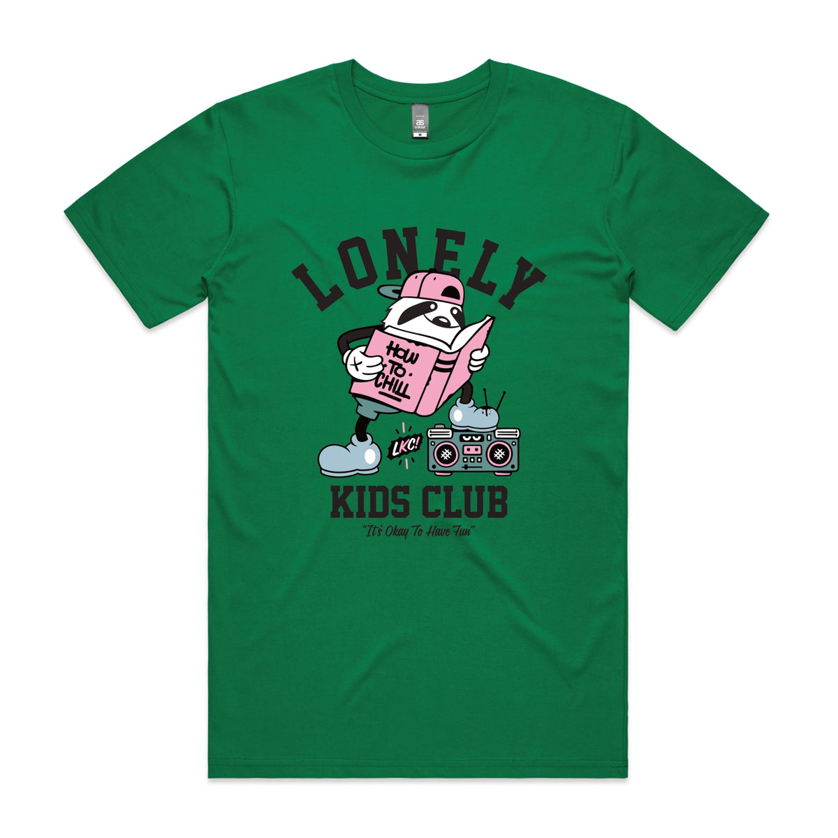 Green unisex t-shirt with Campus graphic by Lonely Kids Club
