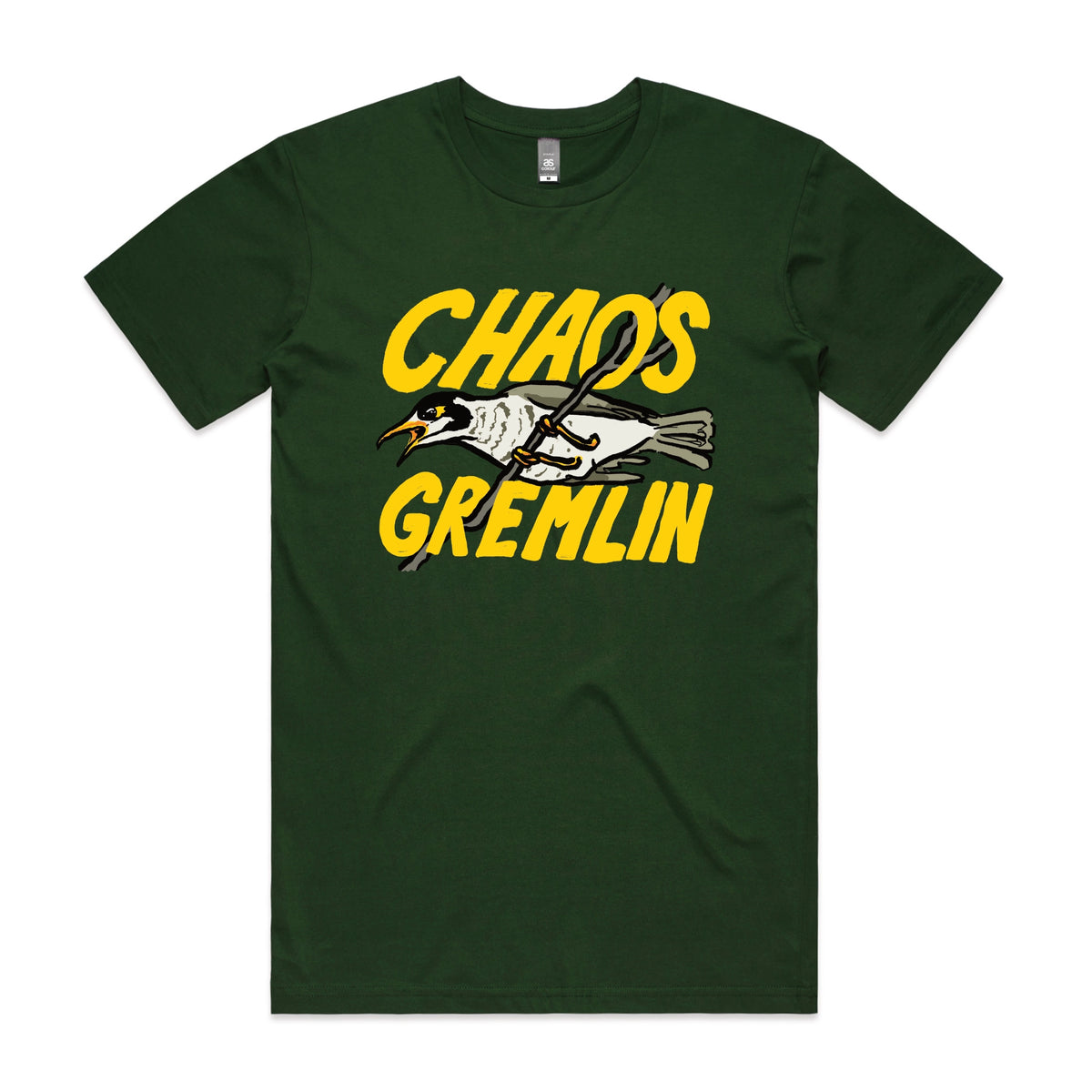 Forest Green unisex t-shirt with Chaos Gremlin graphic by Lonely Kids Club