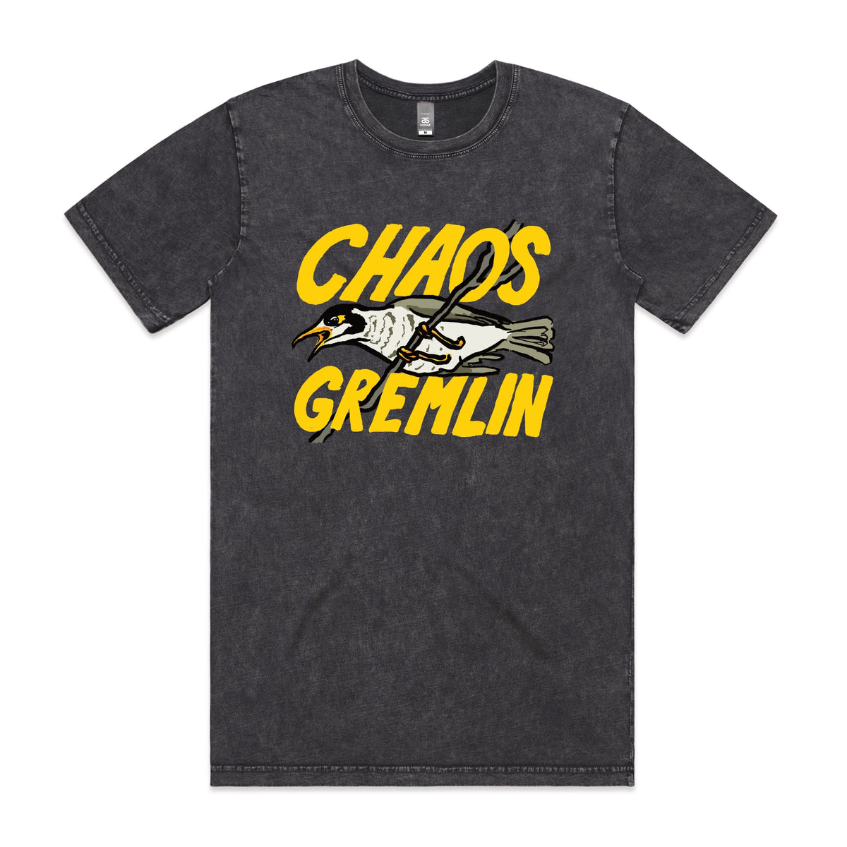 Acid Wash unisex t-shirt with Chaos Gremlin graphic by Lonely Kids Club