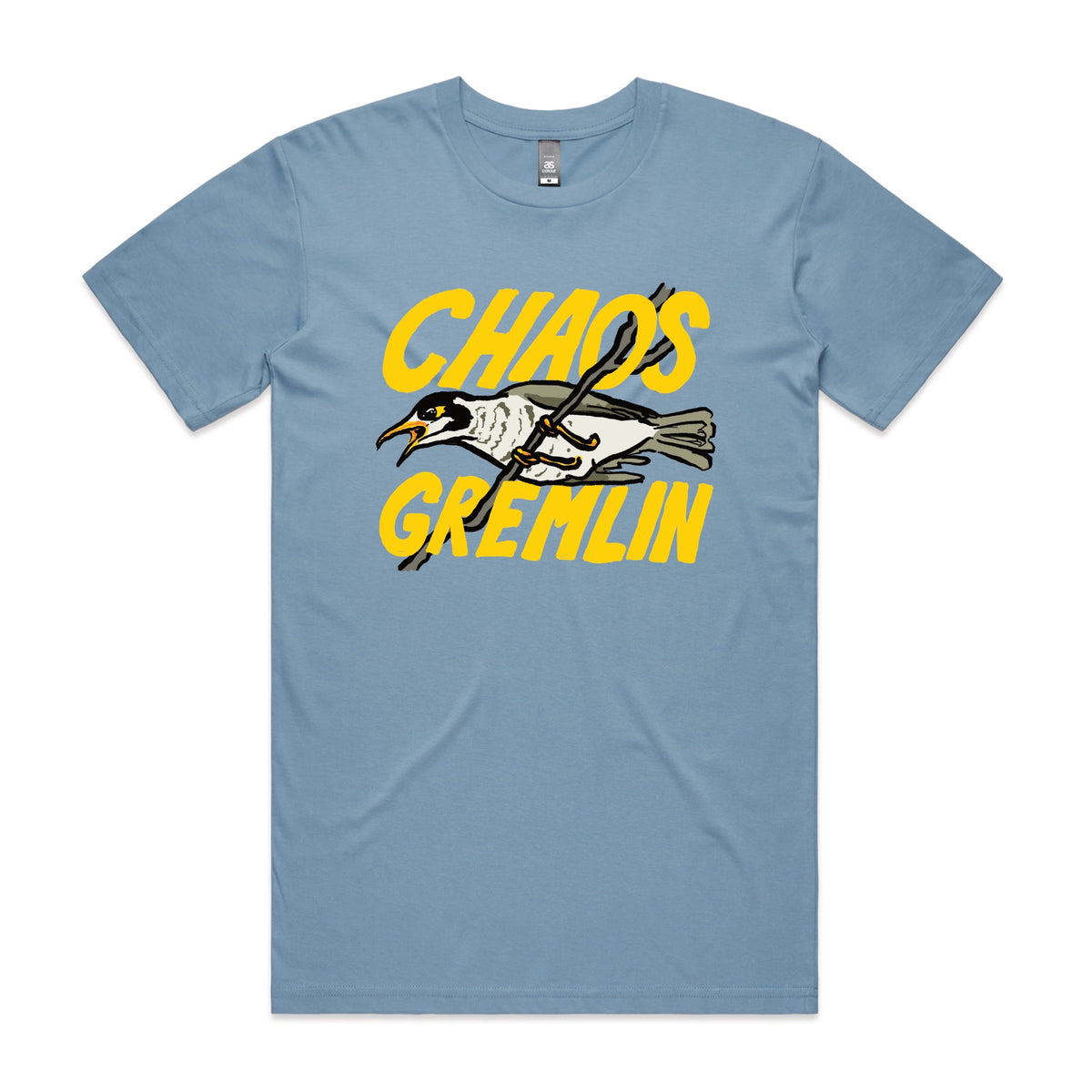 Carolina Blue unisex t-shirt with Chaos Gremlin graphic by Lonely Kids Club