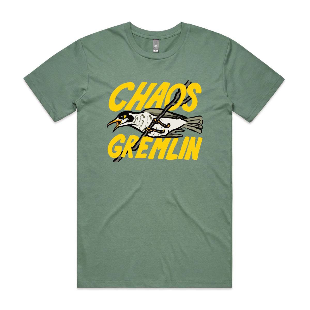 Sage unisex t-shirt with Chaos Gremlin graphic by Lonely Kids Club