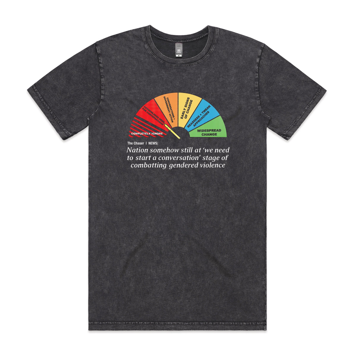 Acid Wash unisex t-shirt with Start A Conversation graphic by Lonely Kids Club