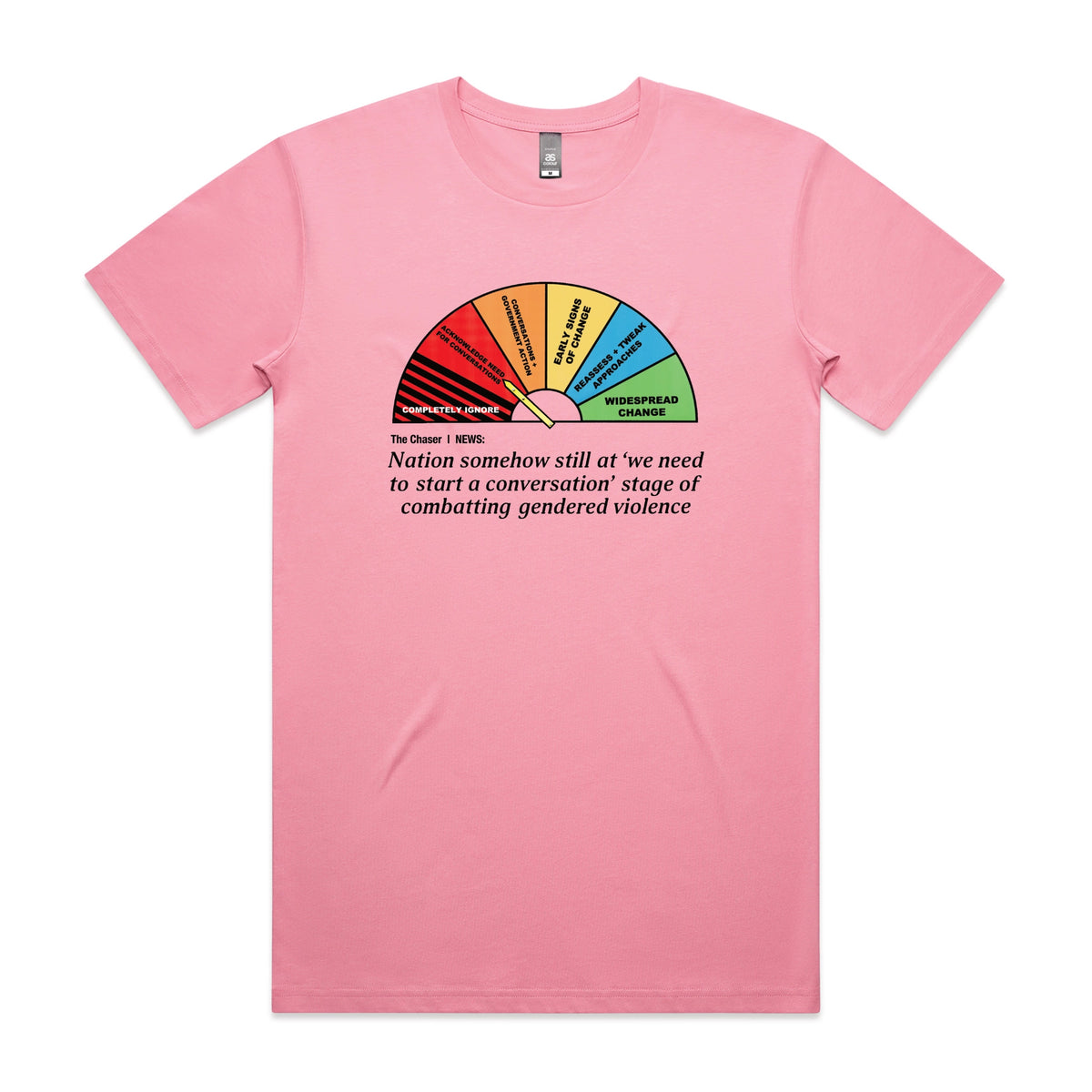 Bubblegum unisex t-shirt with Start A Conversation graphic by Lonely Kids Club