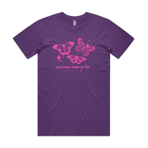 Come So Far Tee by Lonely Kids Club. All clothing from our T-shirts to our shorts and hoodies are ethically made, and printed packed and shipped from Sydney.
