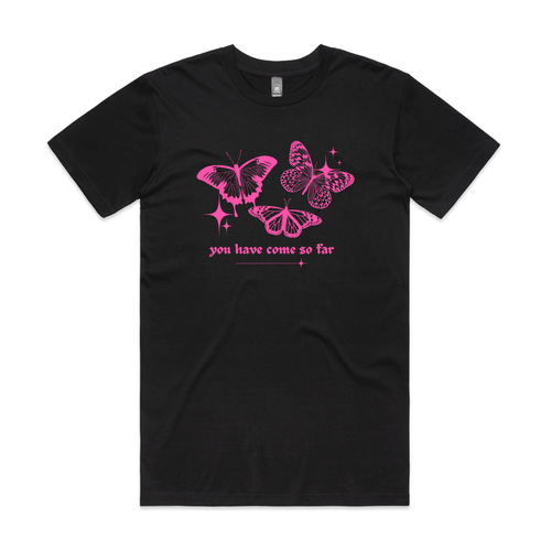 Come So Far Tee by Lonely Kids Club. All clothing from our T-shirts to our shorts and hoodies are ethically made, and printed packed and shipped from Sydney.