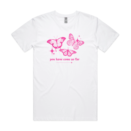 Come So Far Tee by Lonely Kids Club. All clothing from our T-shirts to our shorts and hoodies are ethically made, and printed packed and shipped from Sydney.