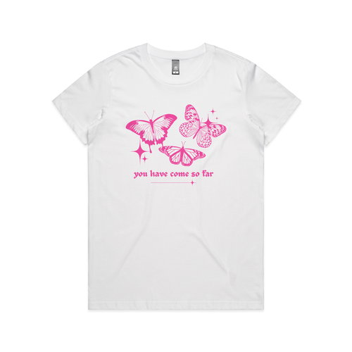 Come So Far Tee by Lonely Kids Club. All clothing from our T-shirts to our shorts and hoodies are ethically made, and printed packed and shipped from Sydney.