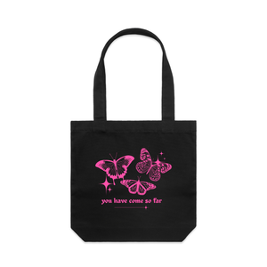 Come So Far Tote by Lonely Kids Club. All clothing from our T-shirts to our shorts and hoodies are ethically made, and printed packed and shipped from Sydney.