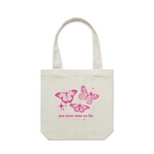 Come So Far Tote by Lonely Kids Club. All clothing from our T-shirts to our shorts and hoodies are ethically made, and printed packed and shipped from Sydney.