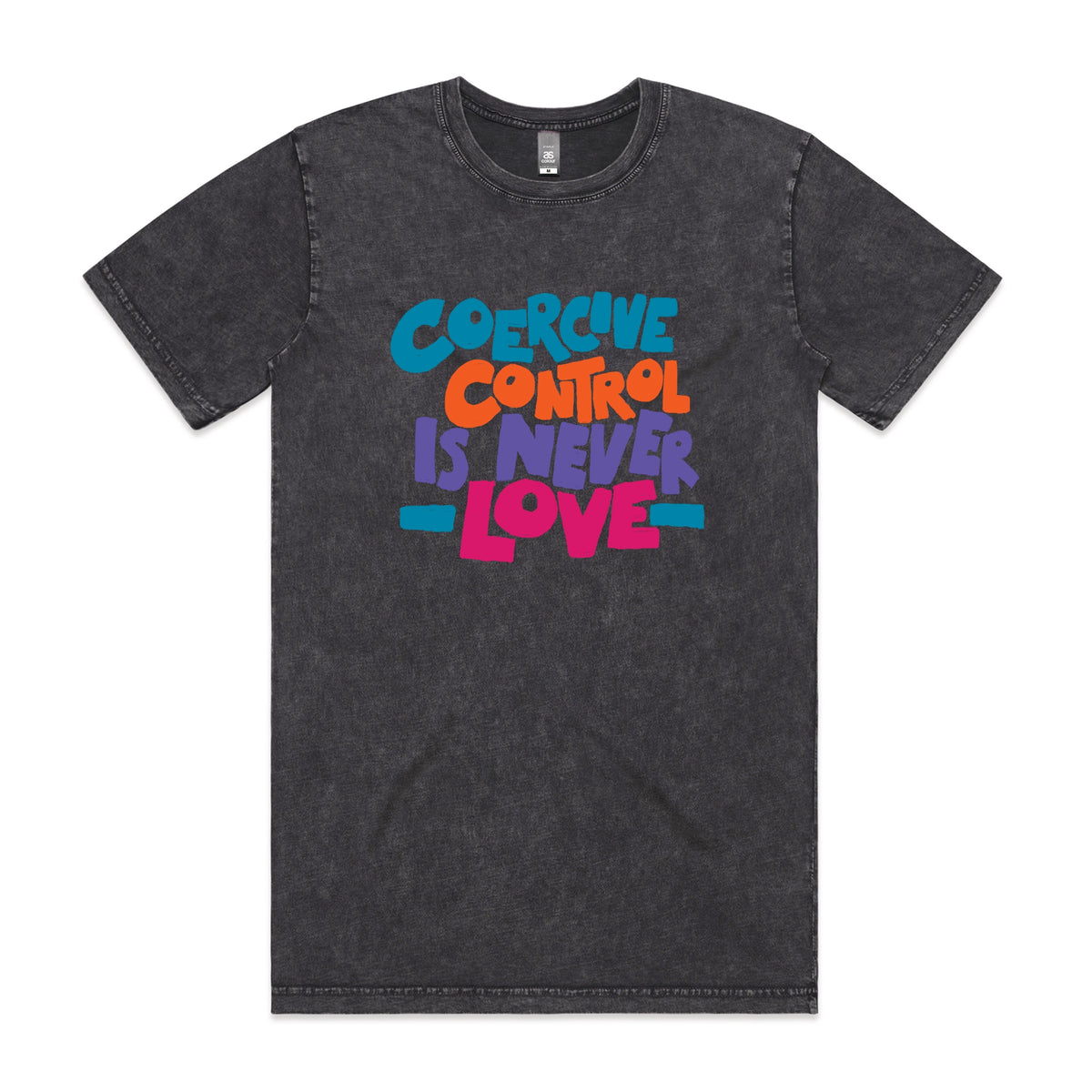Acid Wash unisex t-shirt with Coercive Control graphic by Lonely Kids Club