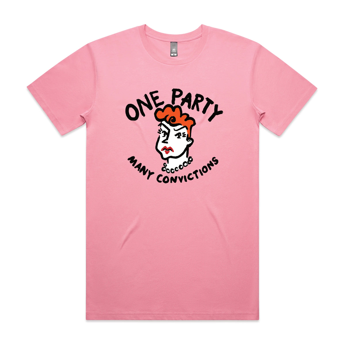 Bubblegum unisex t-shirt with Many Convictions graphic by Lonely Kids Club
