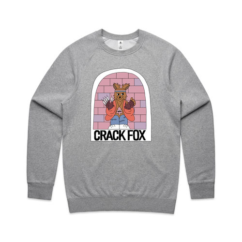 Crack Fox Jumper by Lonely Kids Club. All clothing from our T-shirts to our shorts and hoodies are ethically made, and printed packed and shipped from Sydney.
