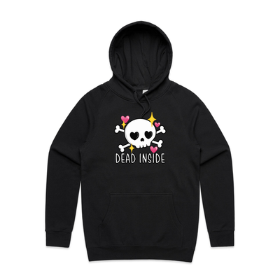 Dead Inside Hoodie by Lonely Kids Club. All clothing from our T-shirts to our shorts and hoodies are ethically made, and printed packed and shipped from Sydney.