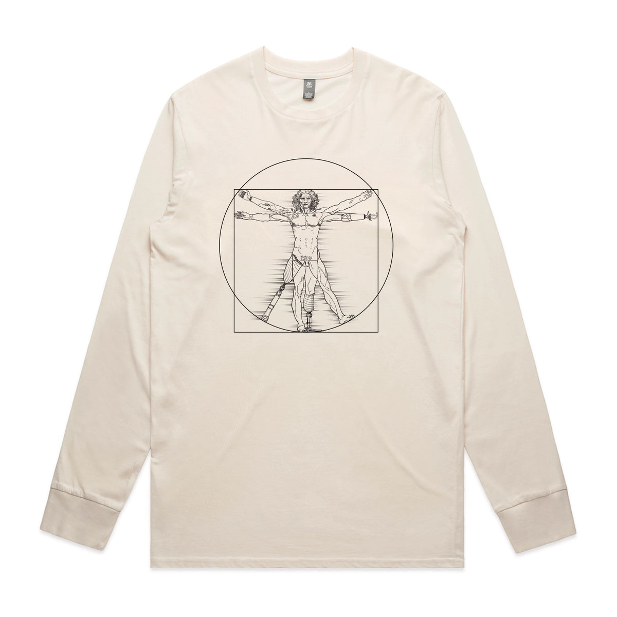 Ecru long sleeve t-shirt with I Deal Man graphic by Lonely Kids Club