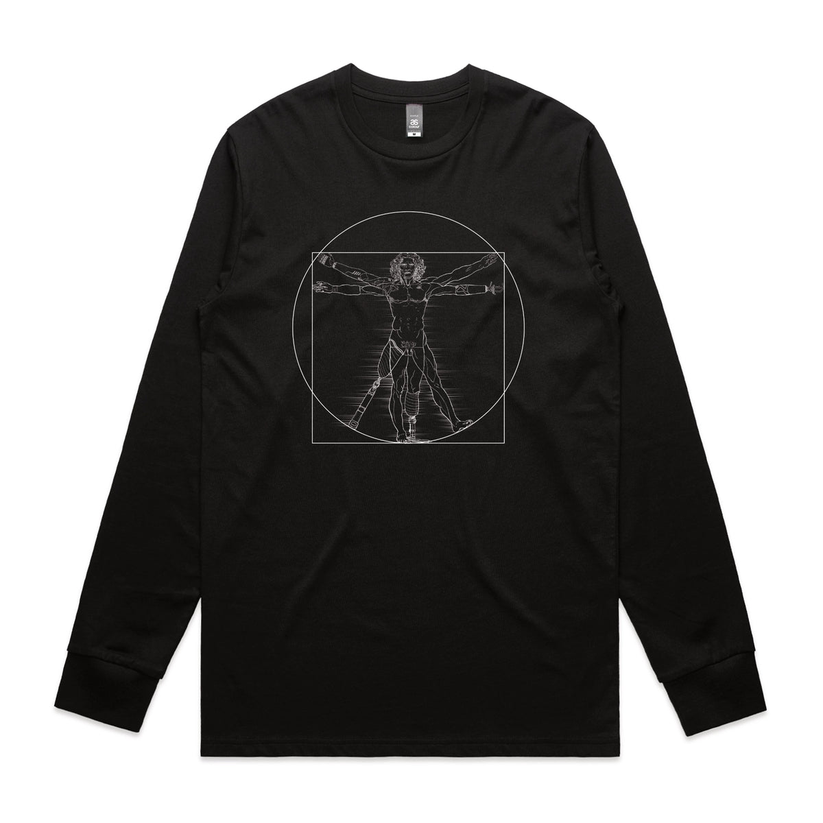 Black long sleeve t-shirt with I Deal Man graphic by Lonely Kids Club