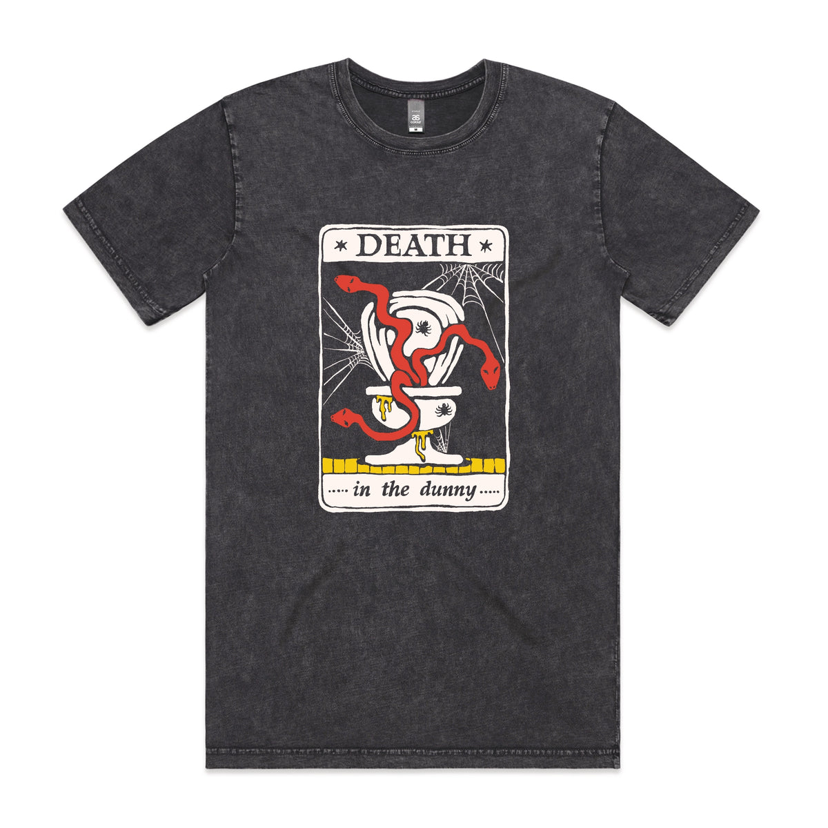 Acid Wash unisex t-shirt with Death Tarot graphic by Lonely Kids Club