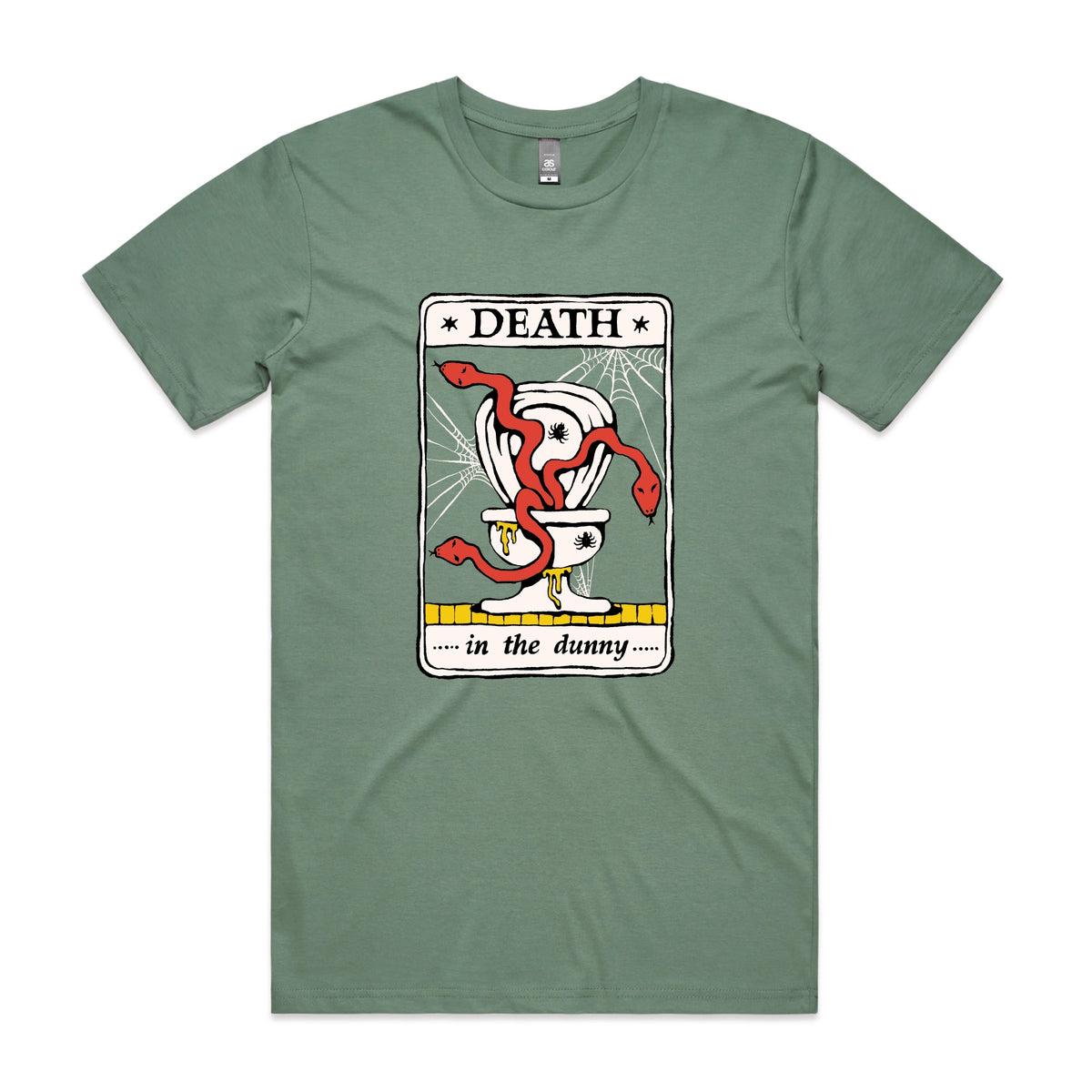 Sage unisex t-shirt with Death Tarot graphic by Lonely Kids Club