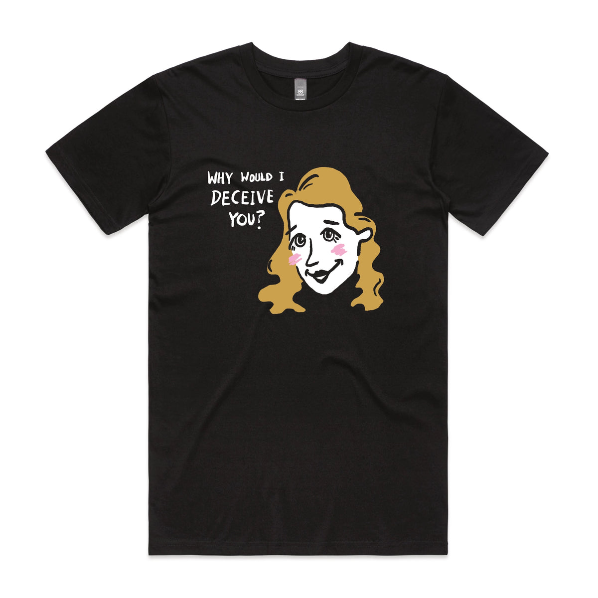 Black unisex t-shirt with Deceive You graphic by Lonely Kids Club