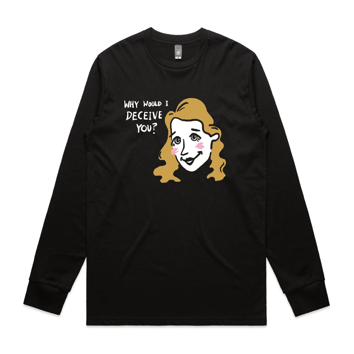 Black long sleeve t-shirt with Deceive You graphic by Lonely Kids Club