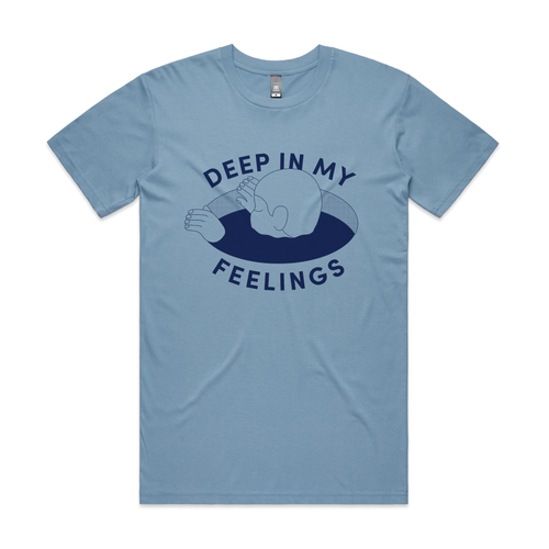 Deep In My Feelings Tee by Lonely Kids Club. All clothing from our T-shirts to our shorts and hoodies are ethically made, and printed packed and shipped from Sydney.