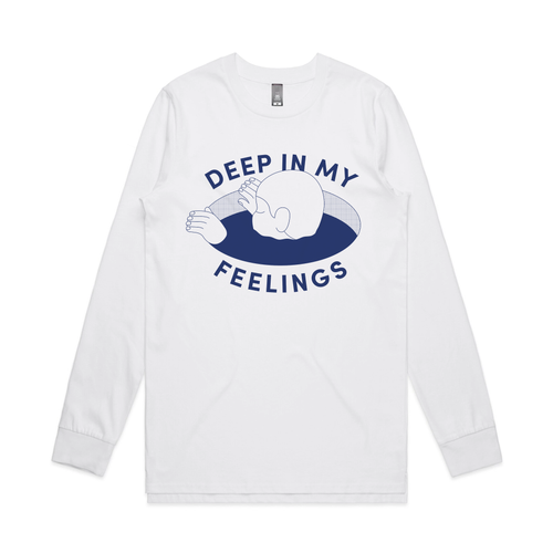 Deep In My Feelings Tee by Lonely Kids Club. All clothing from our T-shirts to our shorts and hoodies are ethically made, and printed packed and shipped from Sydney.
