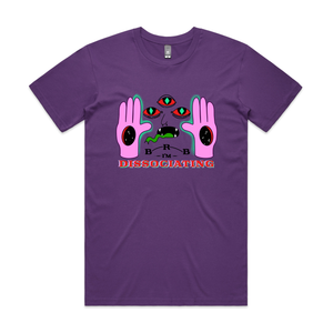 Dissociating Tee by Lonely Kids Club. All clothing from our T-shirts to our shorts and hoodies are ethically made, and printed packed and shipped from Sydney.