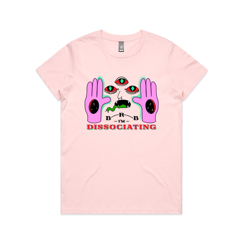 Dissociating Tee by Lonely Kids Club. All clothing from our T-shirts to our shorts and hoodies are ethically made, and printed packed and shipped from Sydney.