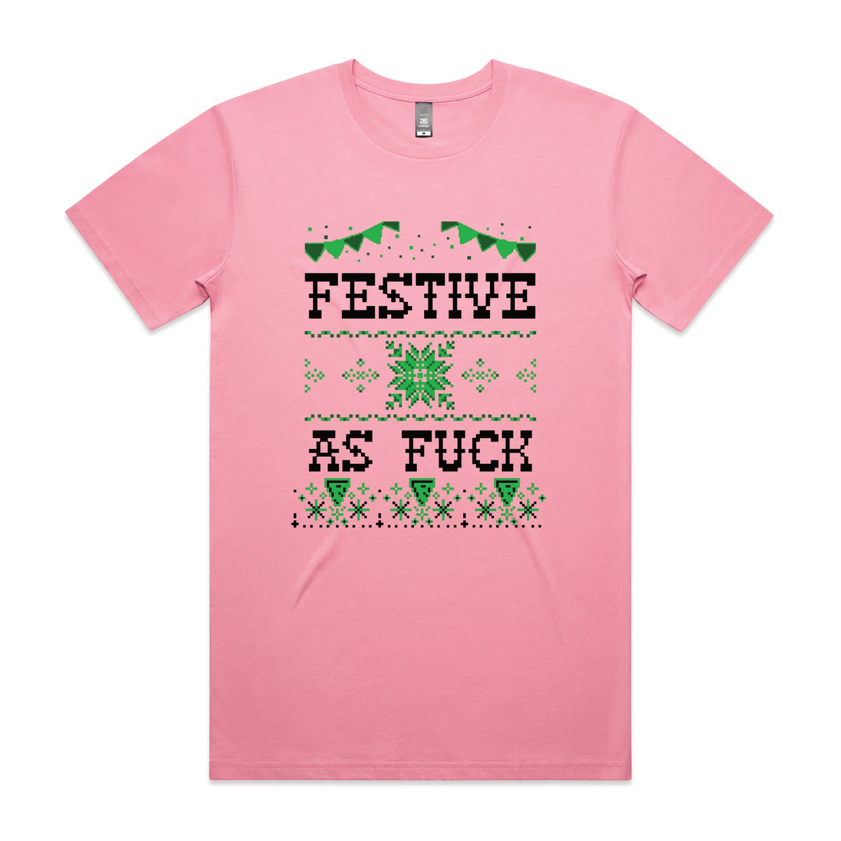 Bubblegum unisex t-shirt with Festive As Fuck graphic by Lonely Kids Club