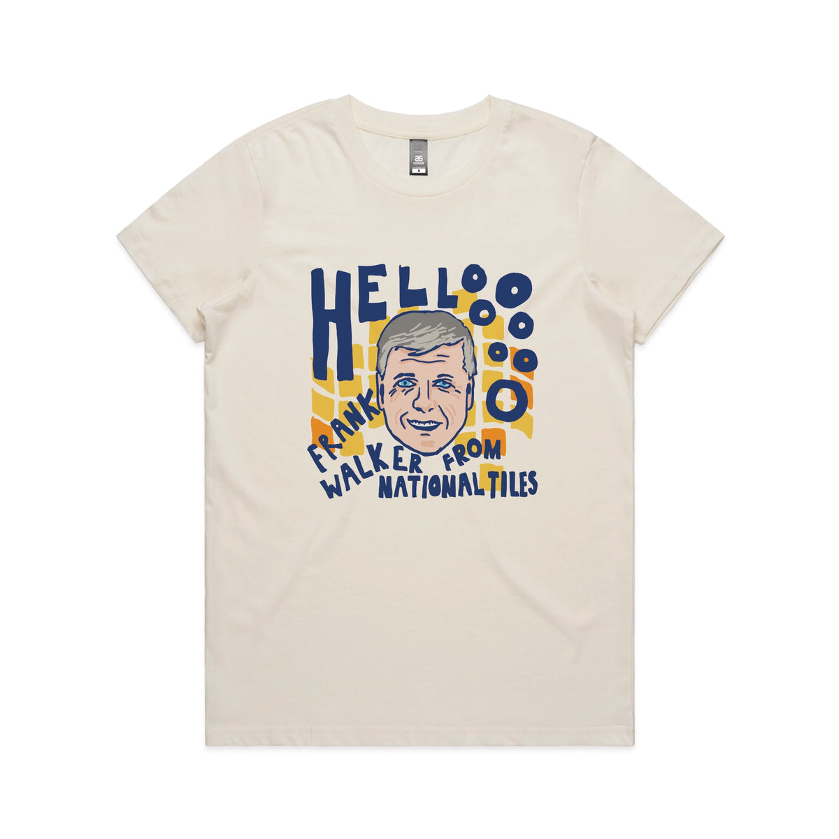 Ecru fitted womens t-shirt with Frank Walker graphic by Lonely Kids Club
